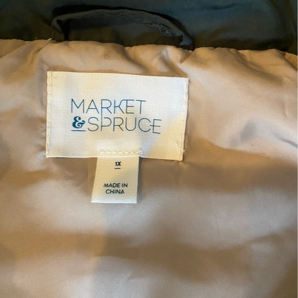 Market & Spruce Women’s Wilco Solid Quilted Vest Size 1X Dark Green - Picture 3 of 6